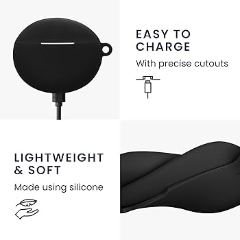 Xiaomi Buds 4 Pro 用 ケース カバー　ブラック　カラビナ付き Amazon.com: kwmobile Silicone Cover Compatible with Xiaomi Redmi